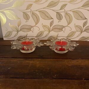 Crate&Barrel Winter Snowflake Tealight Holders